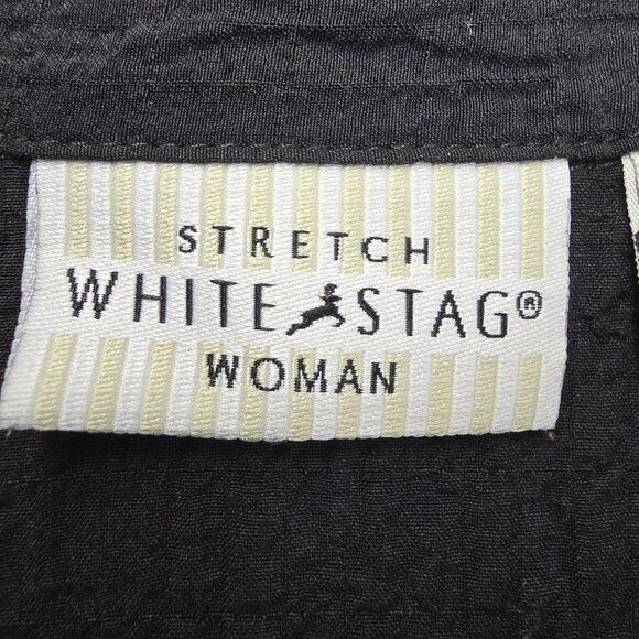 White Stag Shirt Womens 22W 24W Black Crinkle Button Front Tunic Plus Stretch - Picture 6 of 8